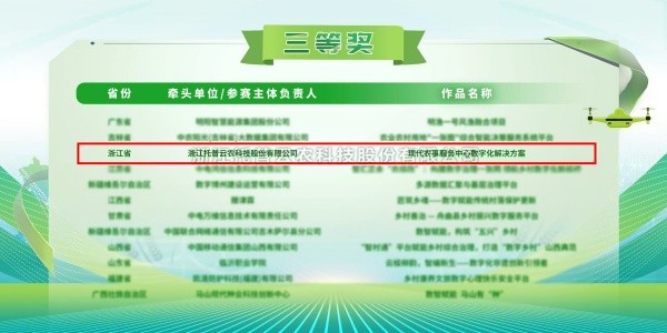 喜報丨茄子视频污免费观看“現代農事服務中心數字化解決方案”榮獲2025年全國數字鄉村創新大賽三等獎